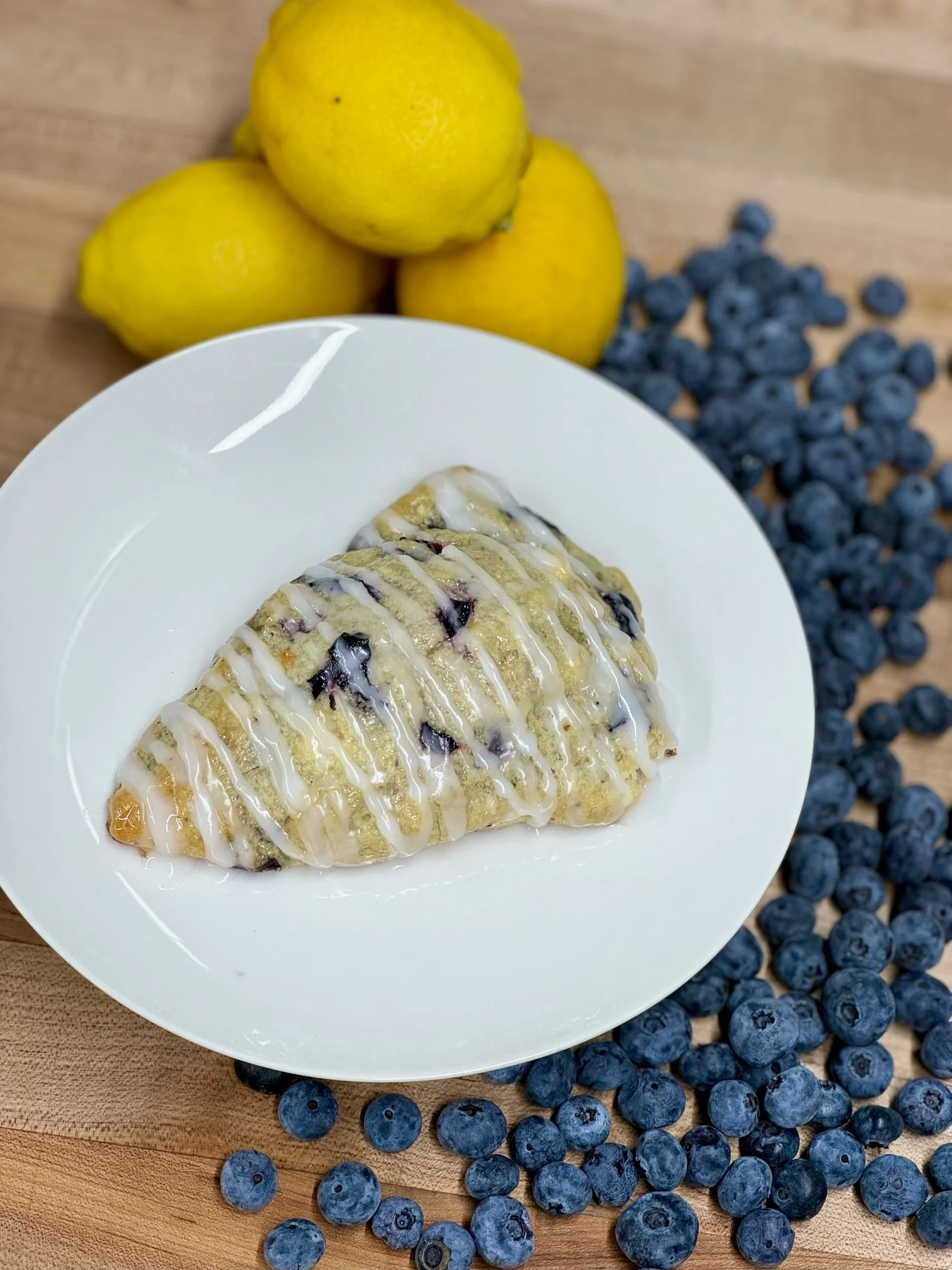 Scratch-made blueberry lemon scone