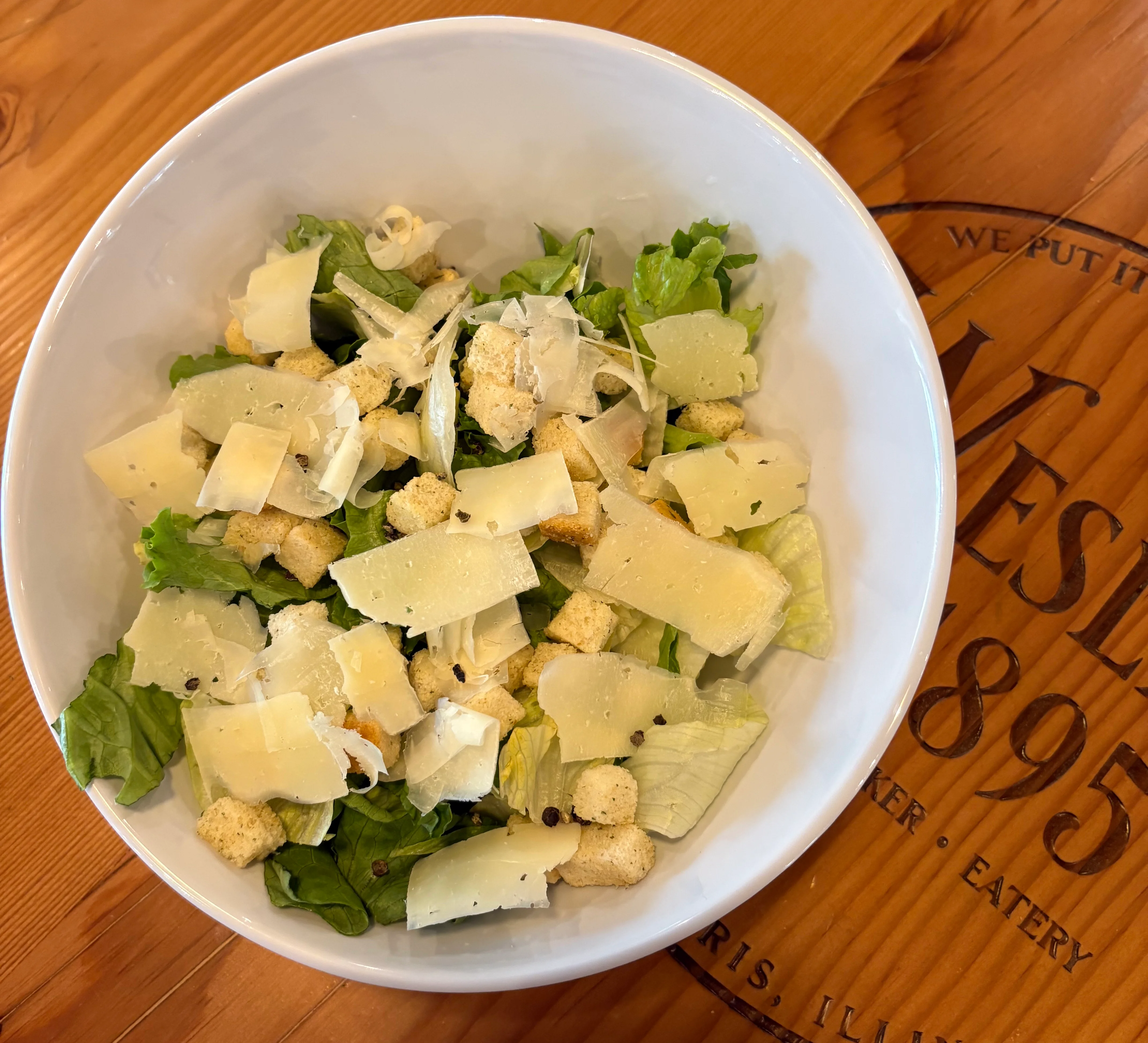 Caesar salad with romaine lettuce and parmesan cheese