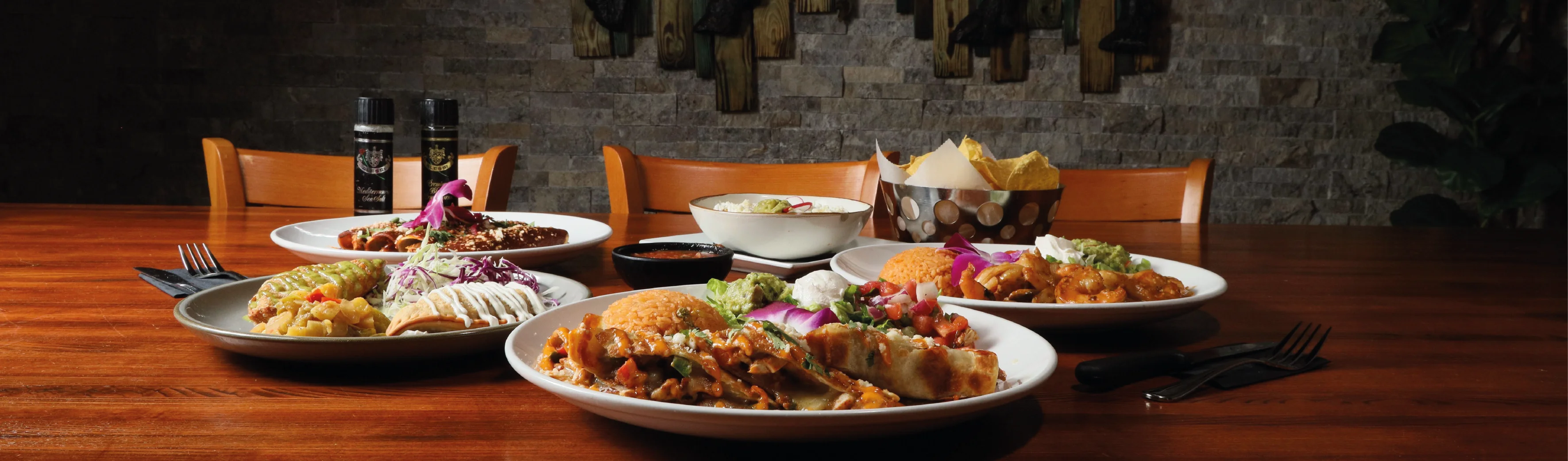 A variety of Mexican dishes served at Toro Mambo restaurant.