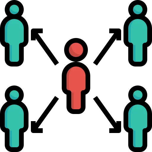 Illustration of diverse people in a circle representing community and connection