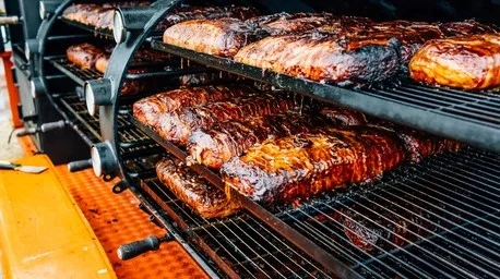 Smoked brisket on a barbecue grill