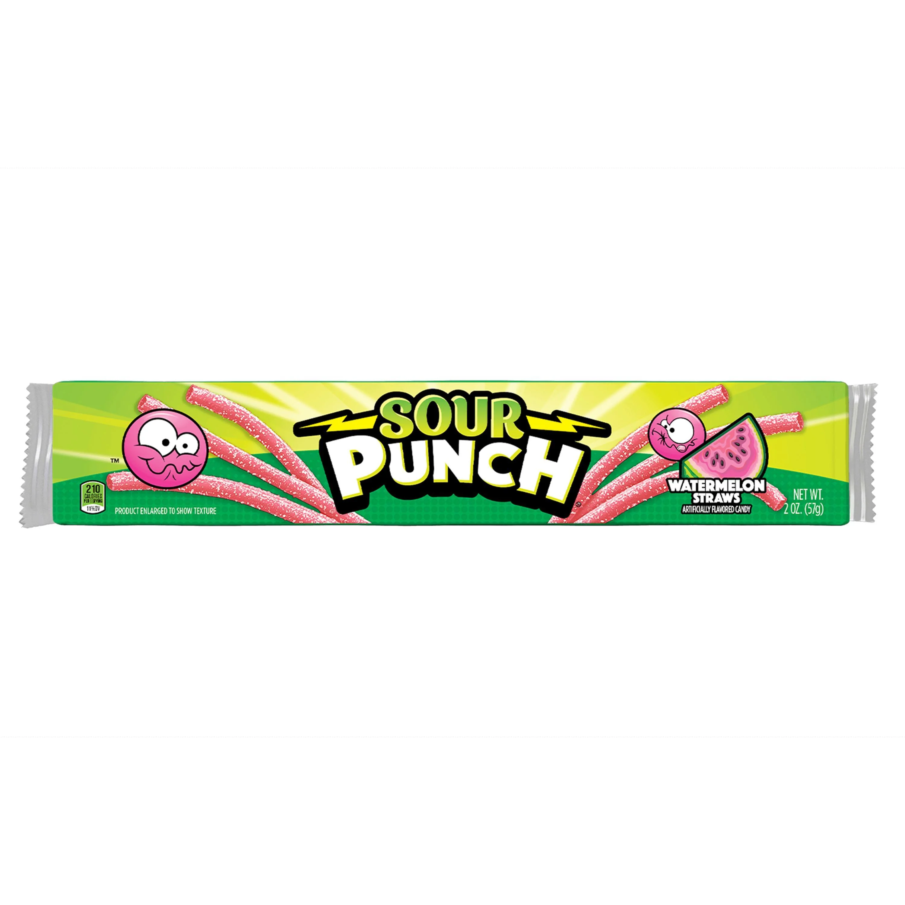 Sour Punch Watermelon Straws, 2oz Tray