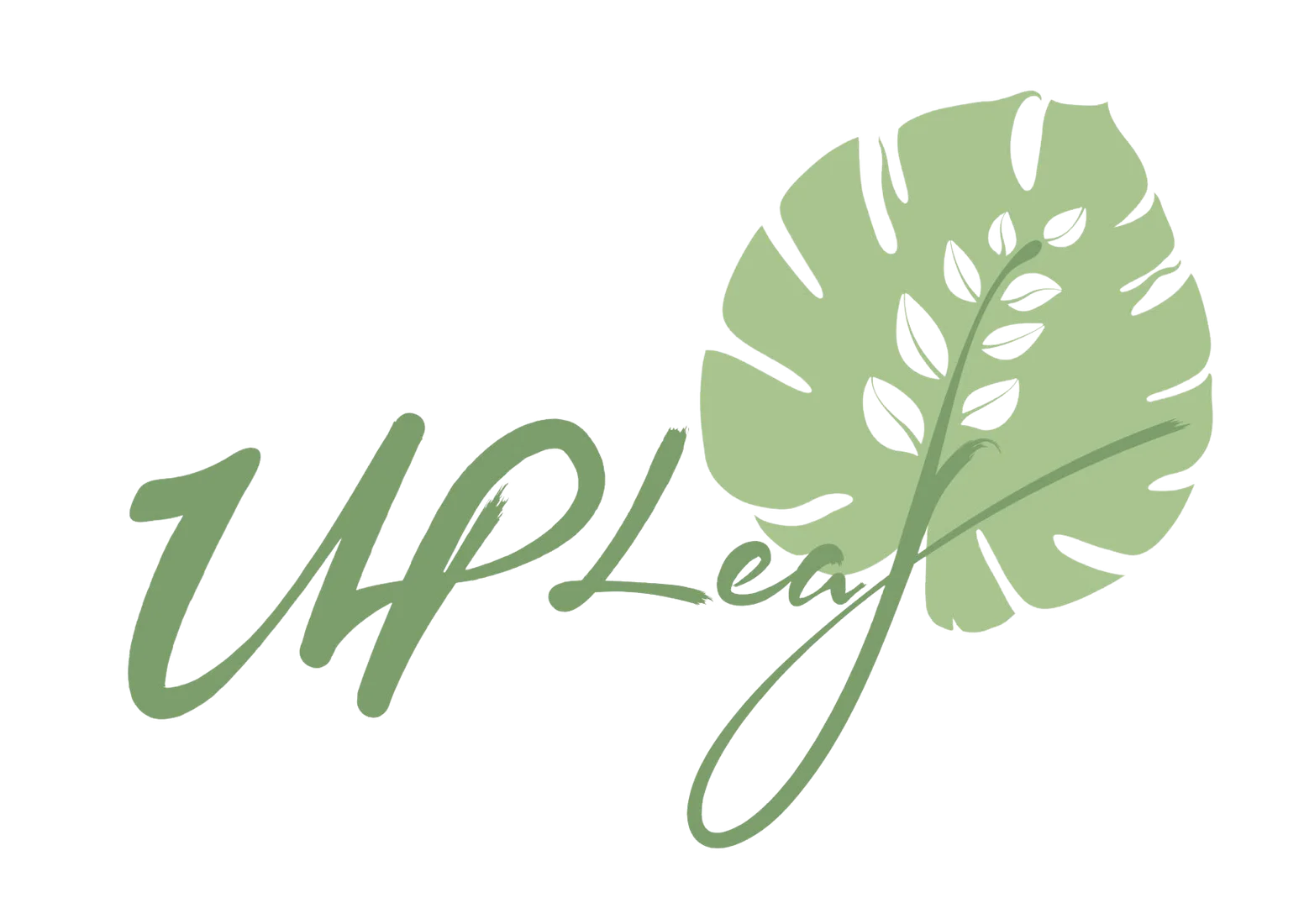 Logo design for UPLeaf featuring a green leaf motif