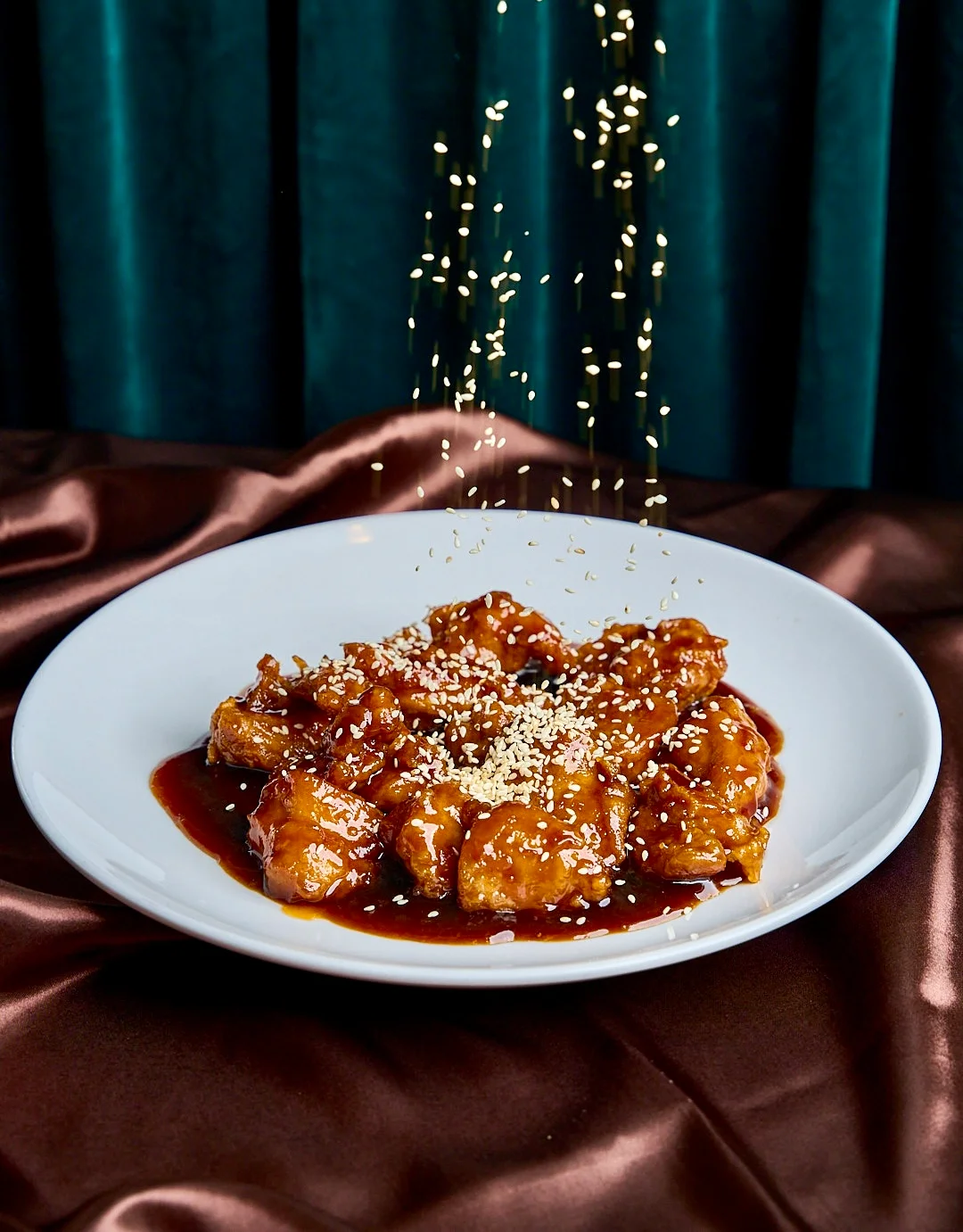 Sweet and savory sesame chicken dish