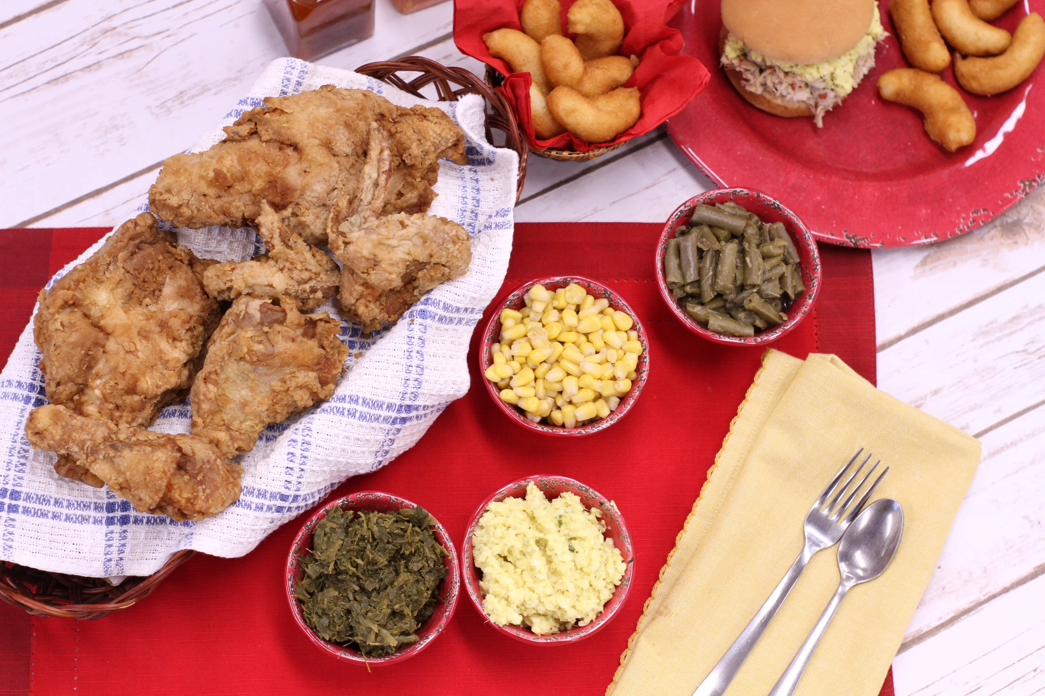 Southern fried chicken with classic sides