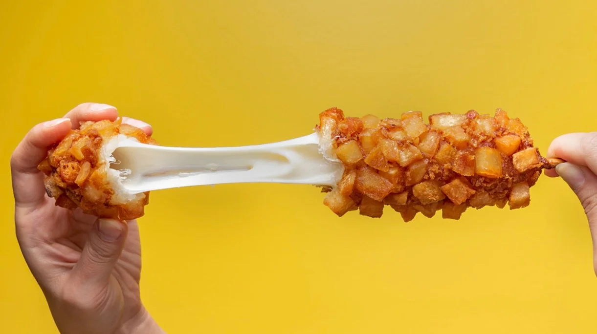 Corn Dog cheese pull