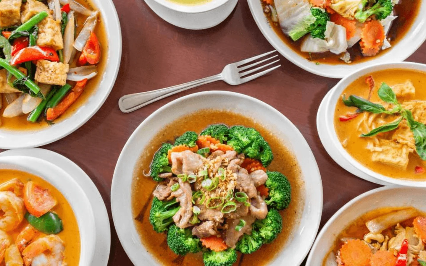 Thai stir-fried broccoli with pork and shrimp