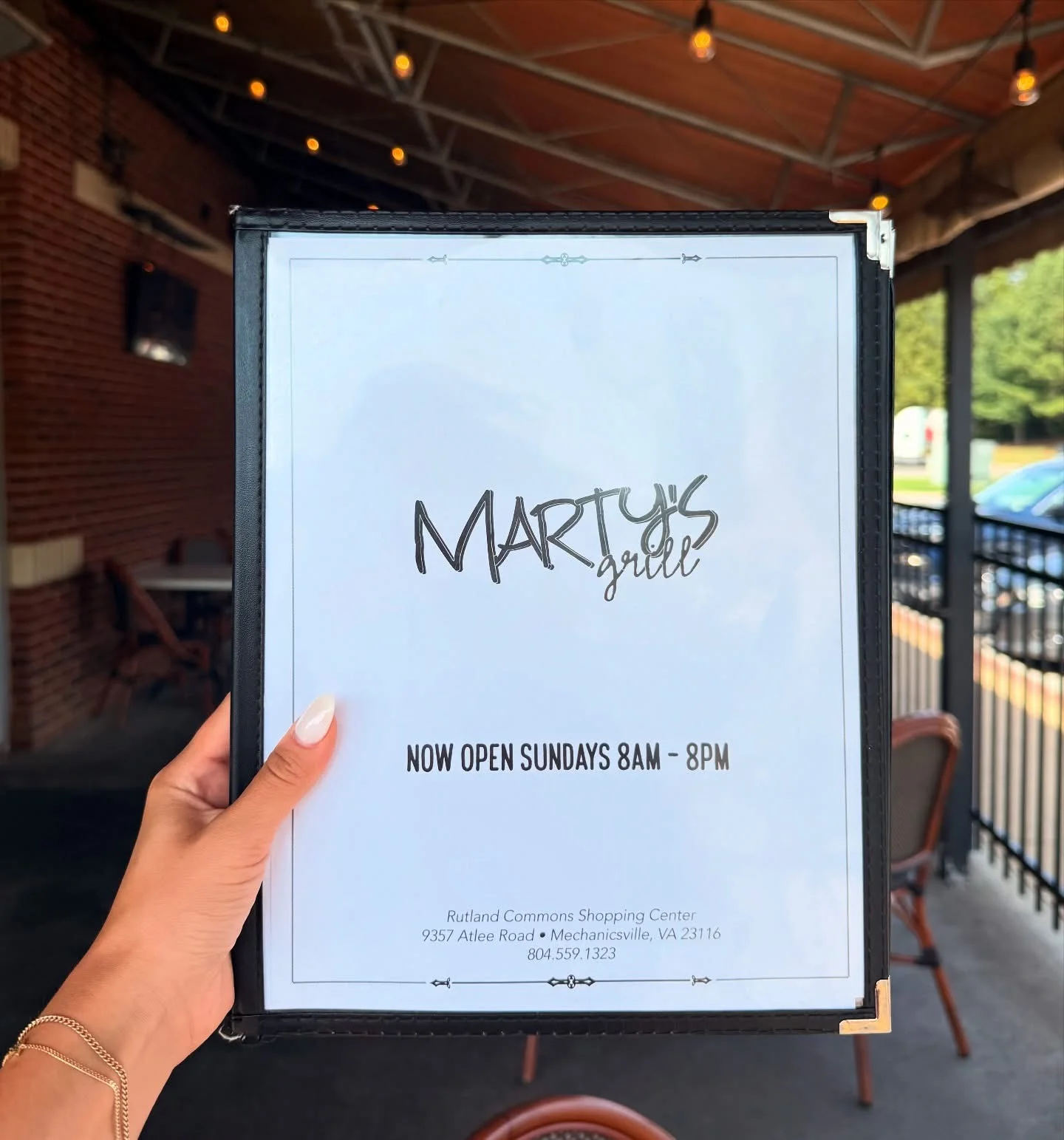 Menu cover of Marty's Grille in Mechanicsville, VA