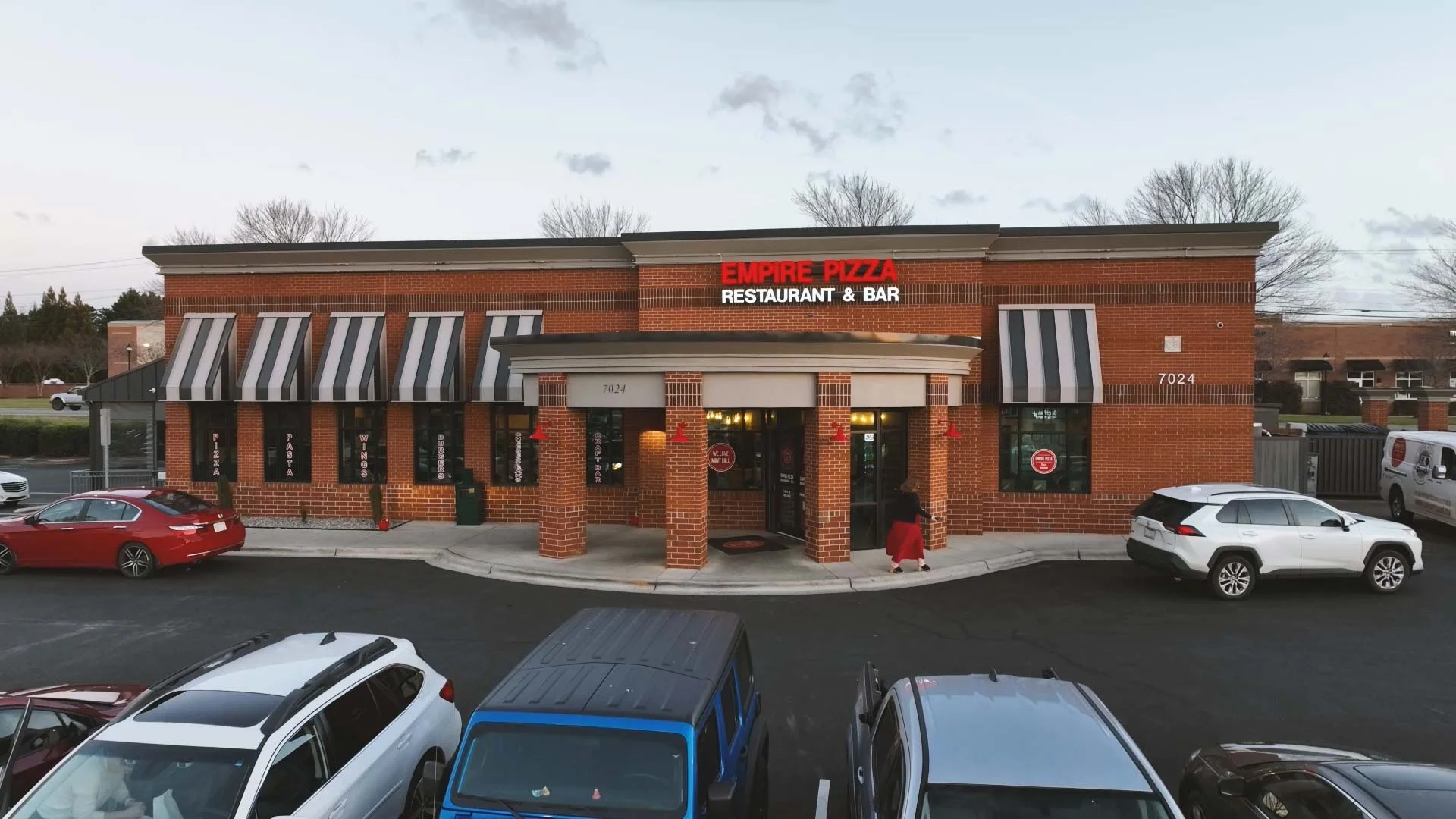 Exterior view of Empire Pizza restaurant and bar