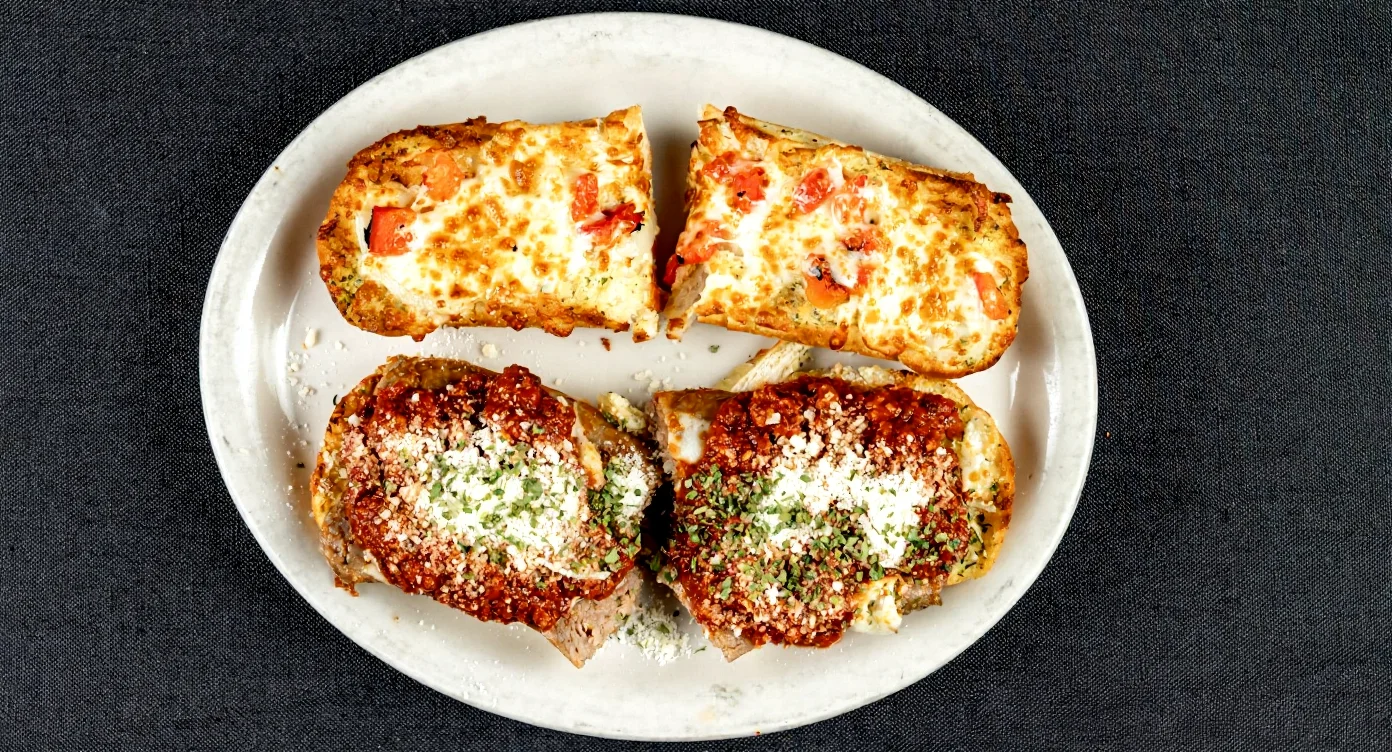 Hot Italian sandwich from Hubbs Pizzeria, featuring fresh ingredients.