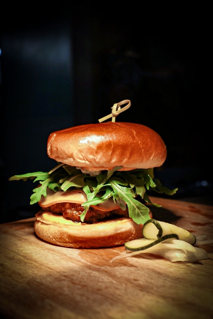 Shrimp & Chorizo Burger at Ty’s Roadside Coastal Kitchen