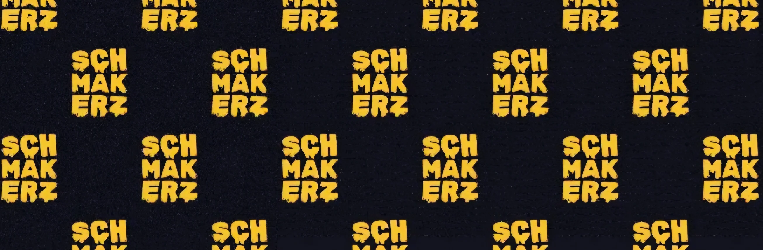 Schmakerz logo pattern on a dark background