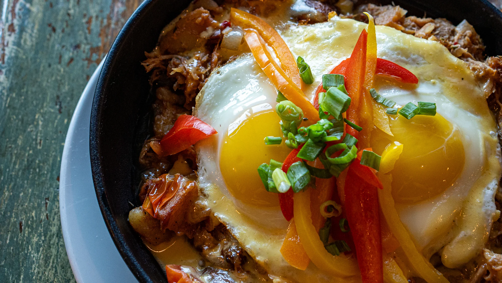 RED EYE PULLED PORK HASH