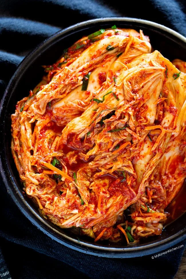 Korean kimchi in a traditional bowl