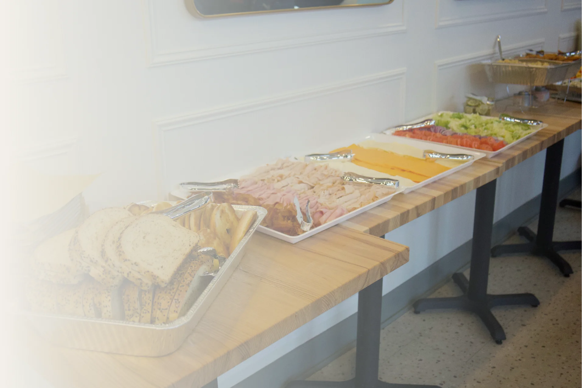 Assorted deli platter with meats and cheeses