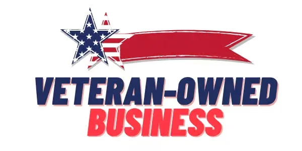 Veteran-owned business logo with star and banner