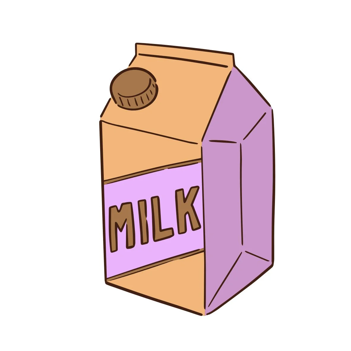 Carton of milk with a purple label