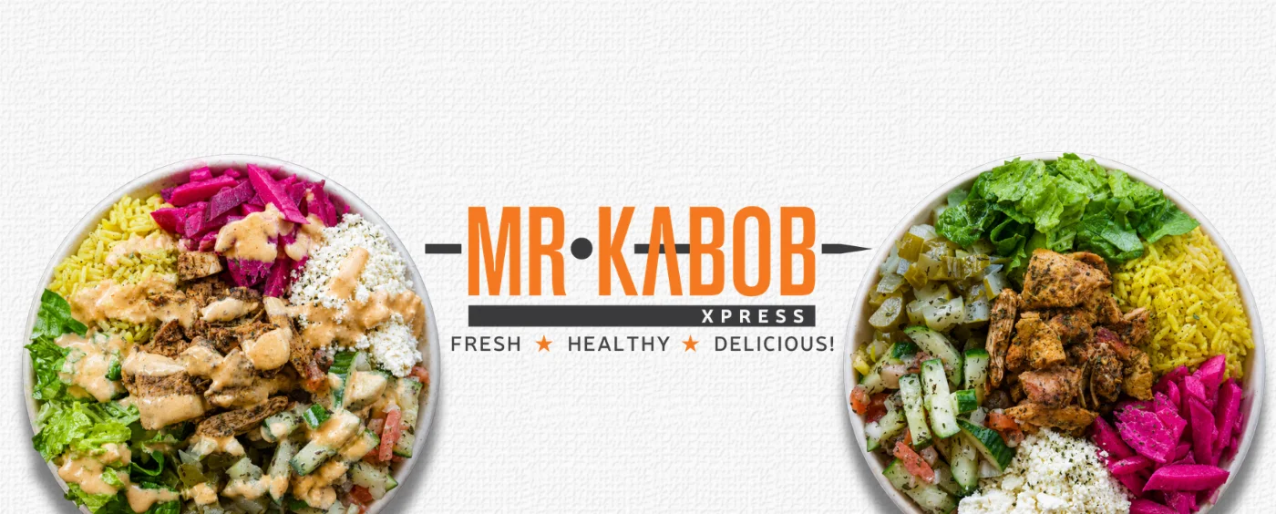 Mediterranean chicken bowl with rice and fresh toppings