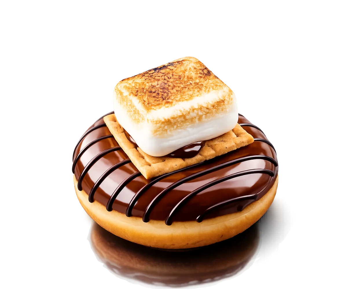 S’mores brioche donut with maple glaze, Hershey’s drizzle, and roasted marshmallow