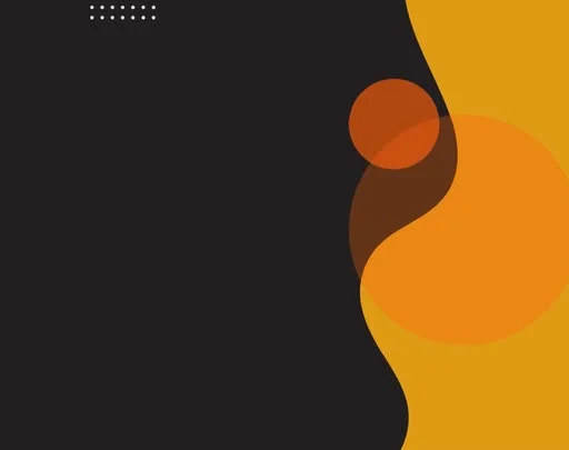 Abstract design with orange and black shapes