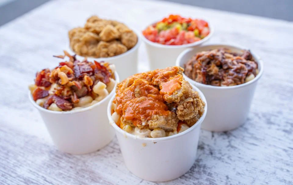 Southern-style fried chicken bowls with toppings