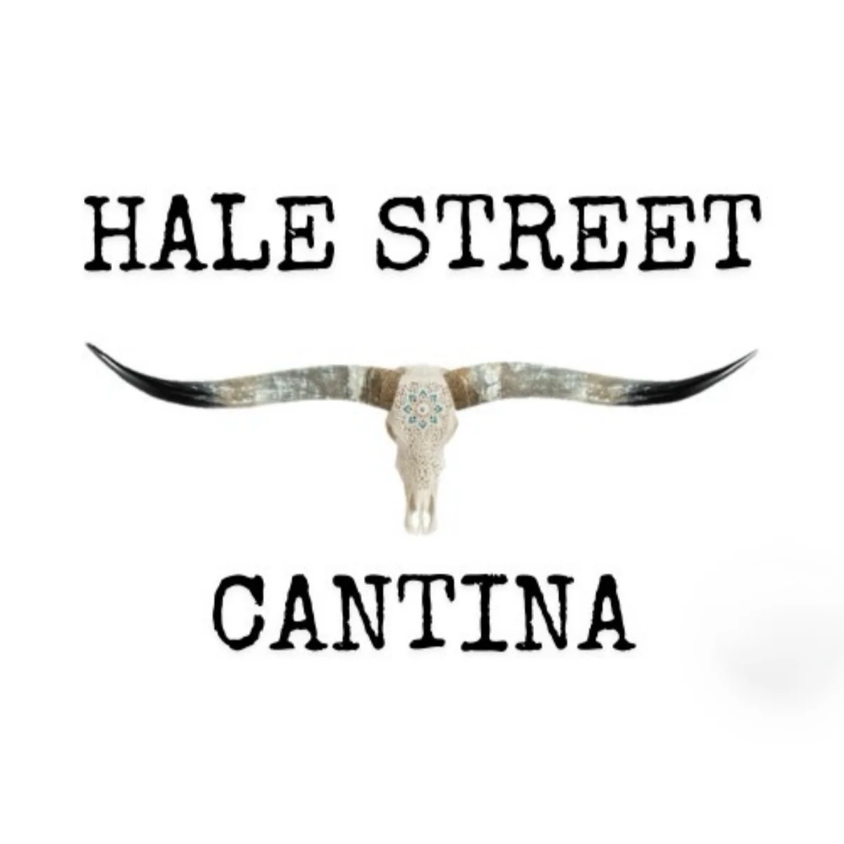 Hale Street Cantina logo featuring a decorative bull skull