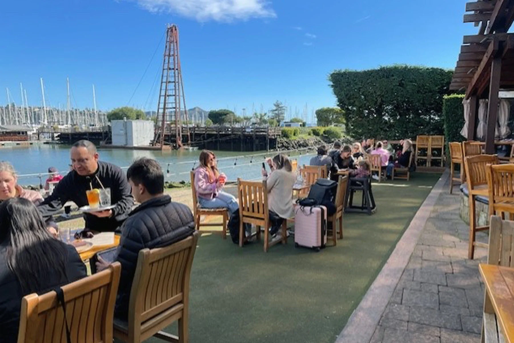 people dining at our Green Space tables