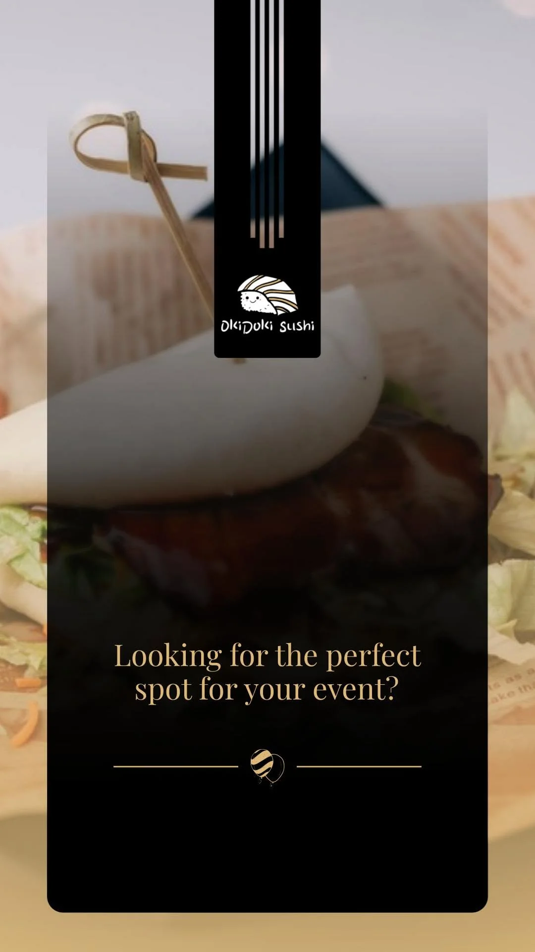 Event space at a sushi restaurant with modern decor