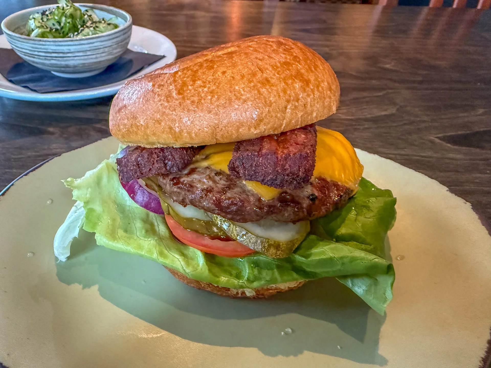 Blue Burger with pork belly