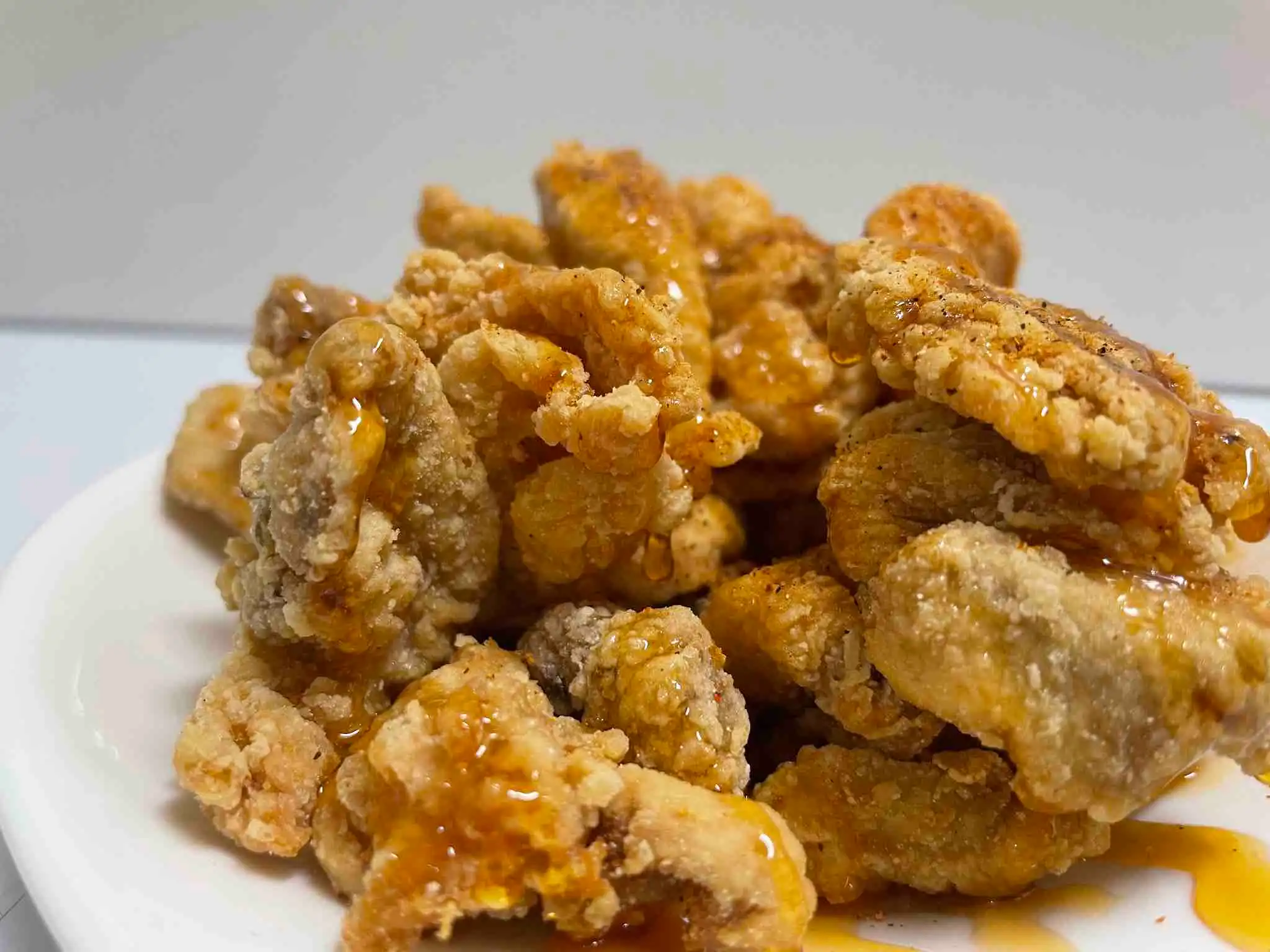 Chicken cracklin with hot honey