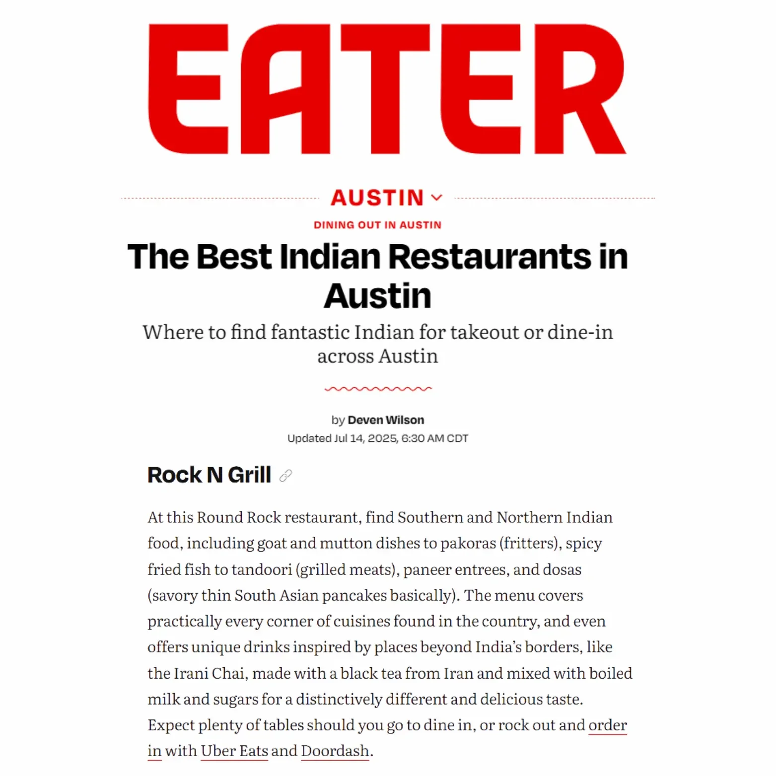Best Indian Restaurant in Austin & Round Rock