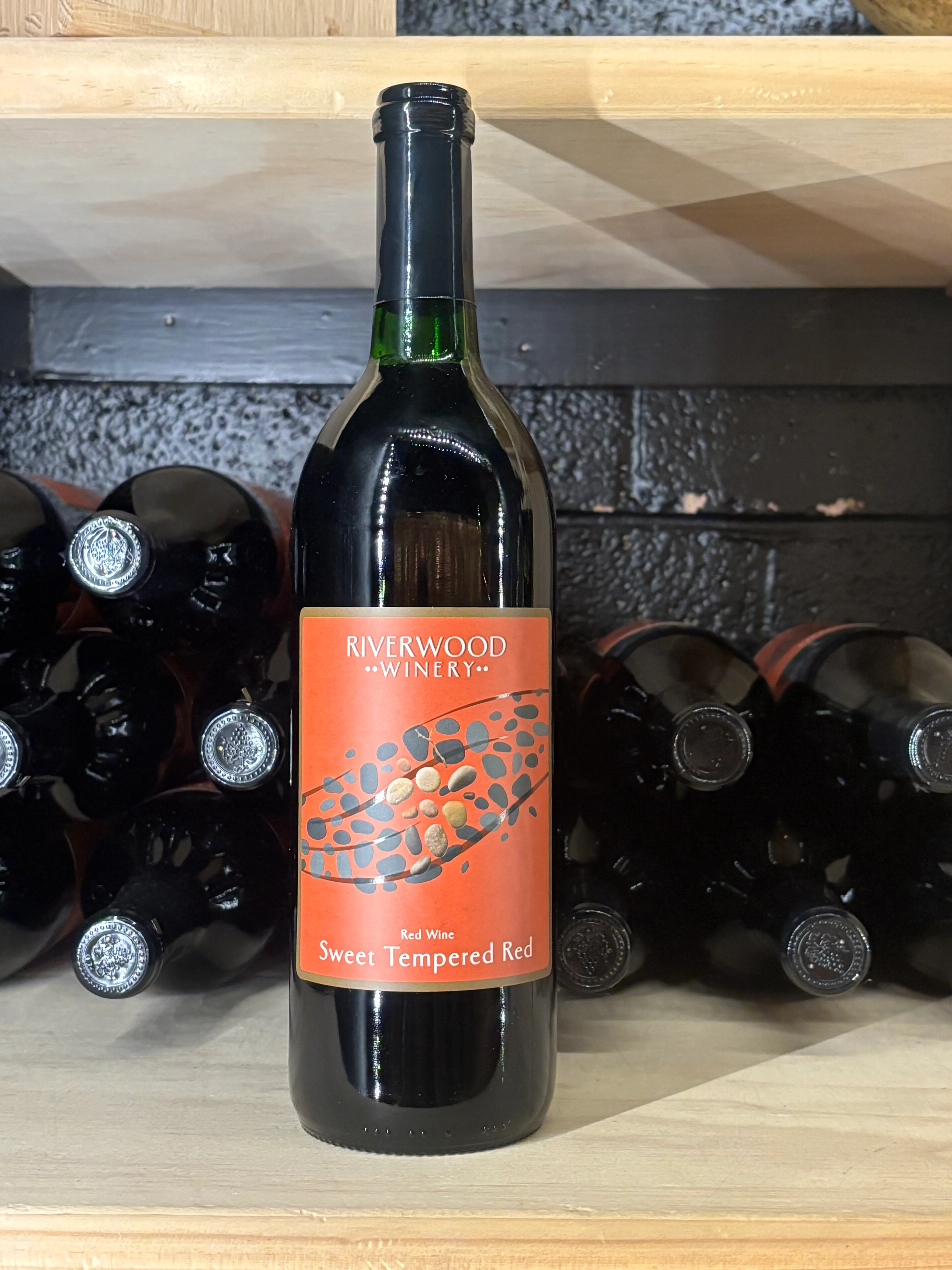 Bottle of Riverwood Winery Sweet Tempered Red wine