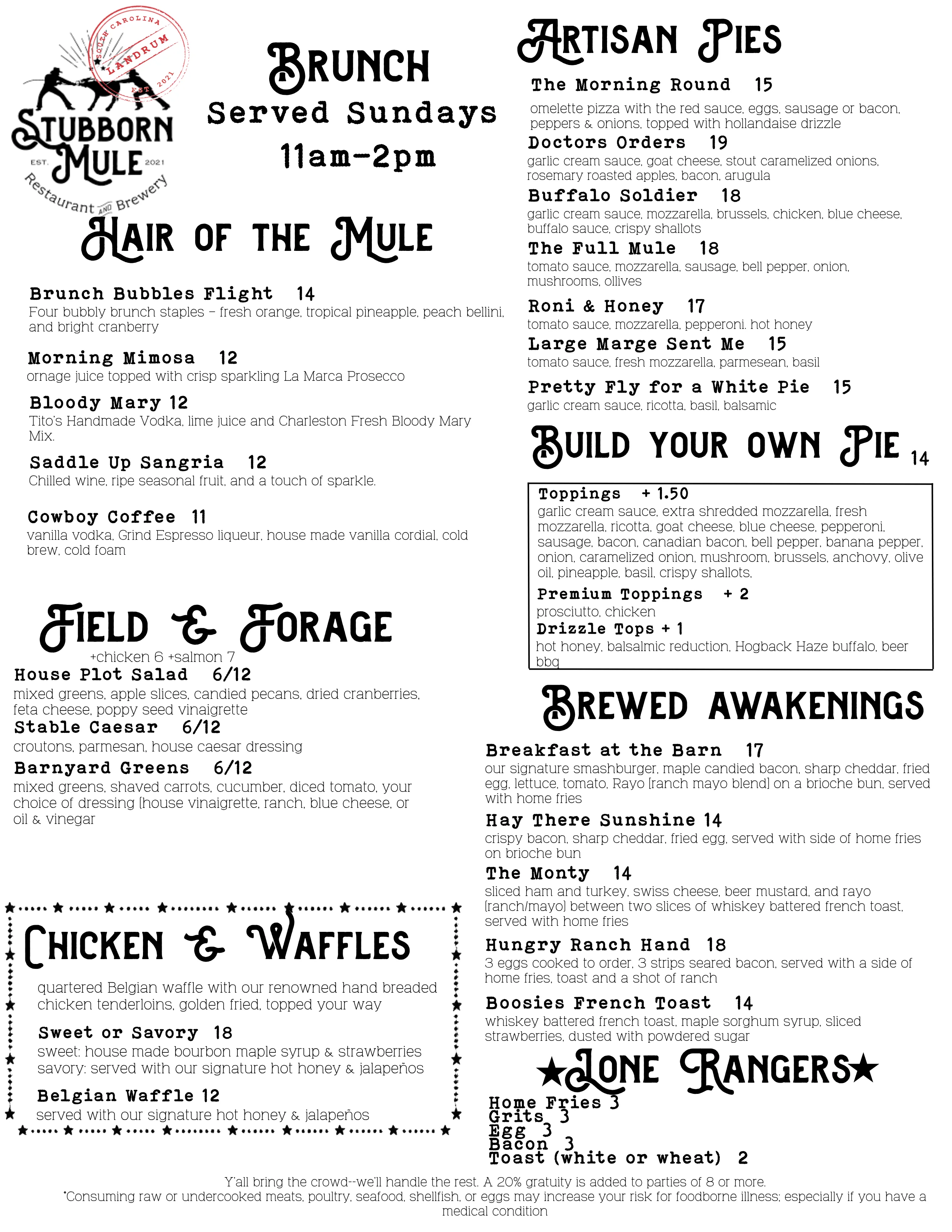 A vibrant brunch spread featuring various dishes and drinks.
