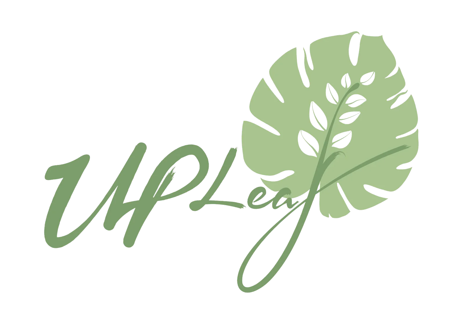 Logo design for UPLeaf featuring a green leaf motif