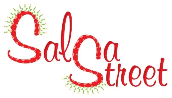 Colorful logo for Salsa Street restaurant featuring vibrant lettering