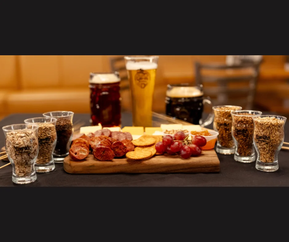 Charcuterie board with assorted meats and cheeses