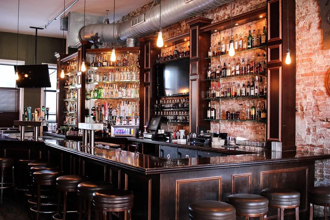 Stylish bar interior with a wide selection of spirits