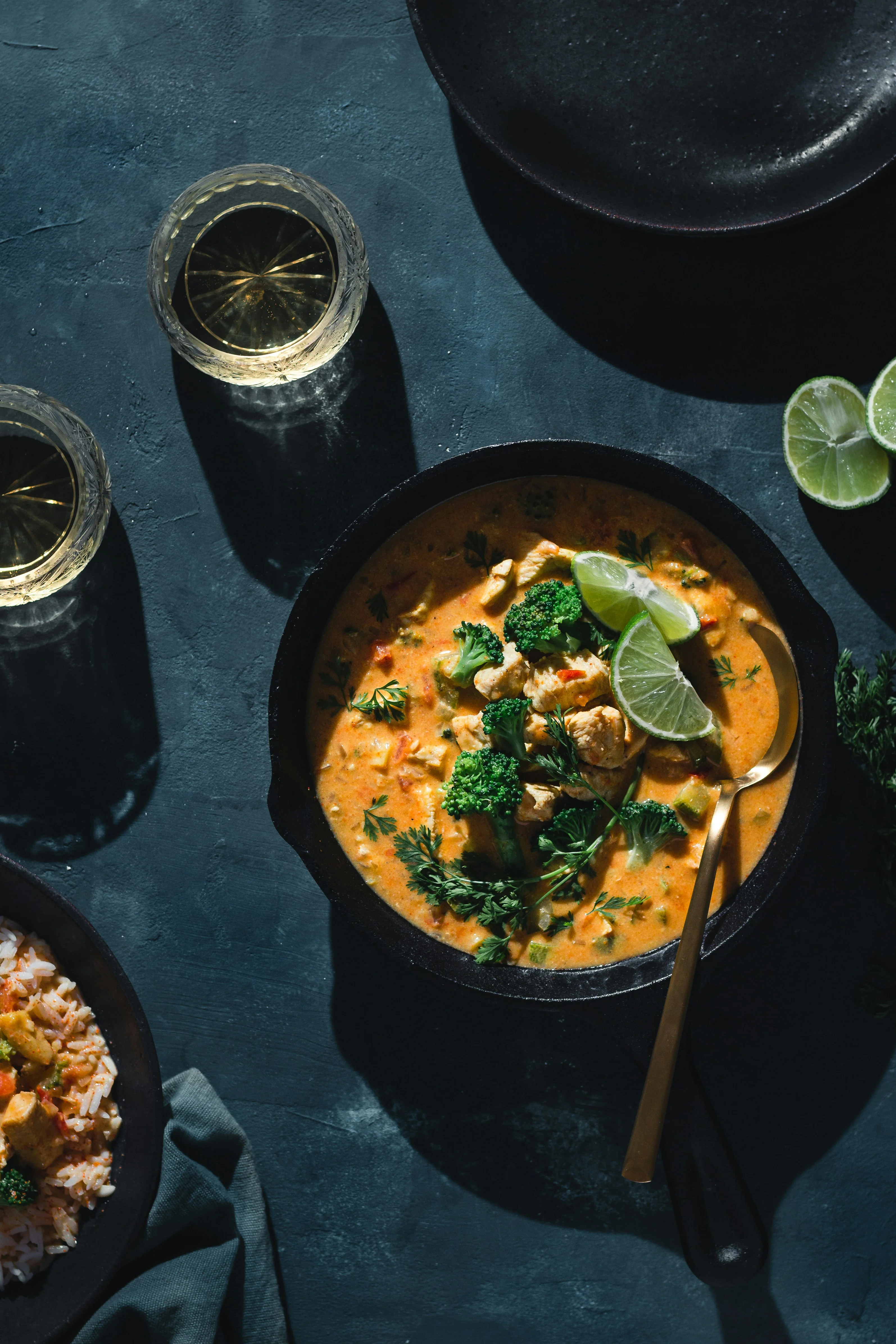 Creamy Thai coconut curry with chicken and vegetables