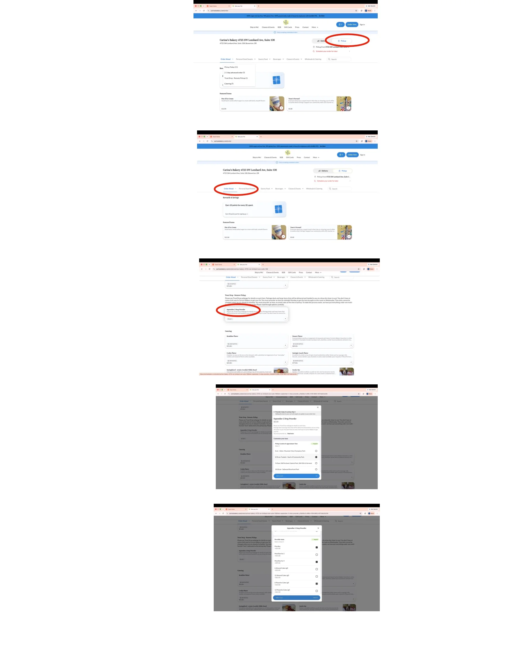 Call to action button for online food ordering