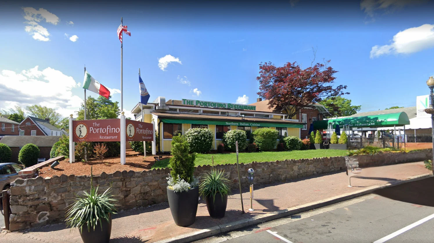 Exterior view of The Portofino Restaurant featuring Northern Italian cuisine