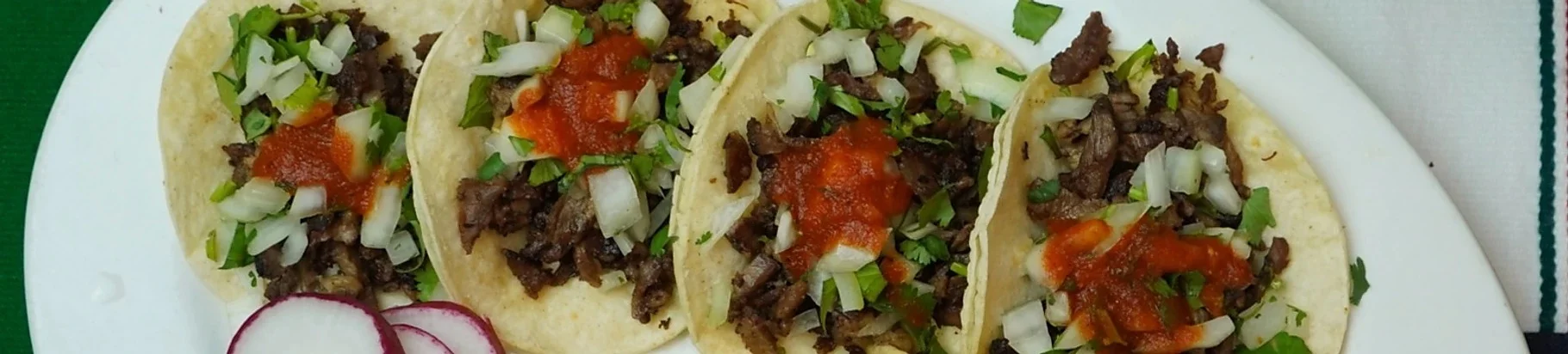 Authentic Mexican street tacos with beef and fresh toppings