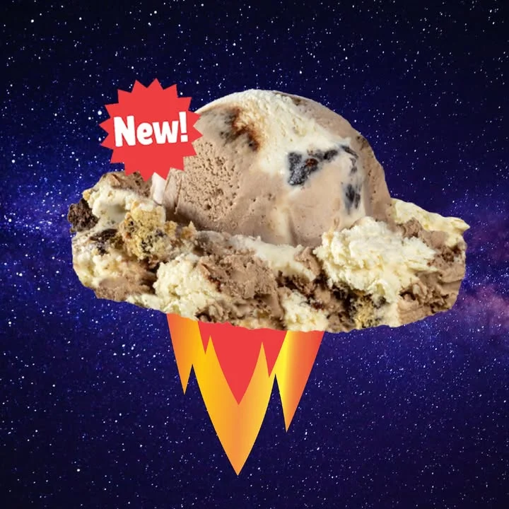 New ice cream flavor with chocolate and cookie swirls