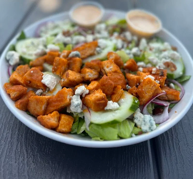 Buffalo chicken salad with blue cheese dressing