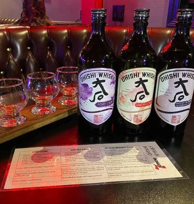 Flight of 3 Japanese spirits with a tasting card to educate