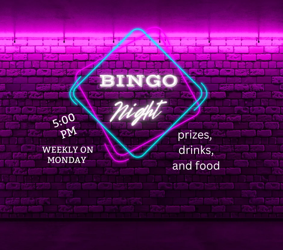 Bingo night promotional graphic for a restaurant event