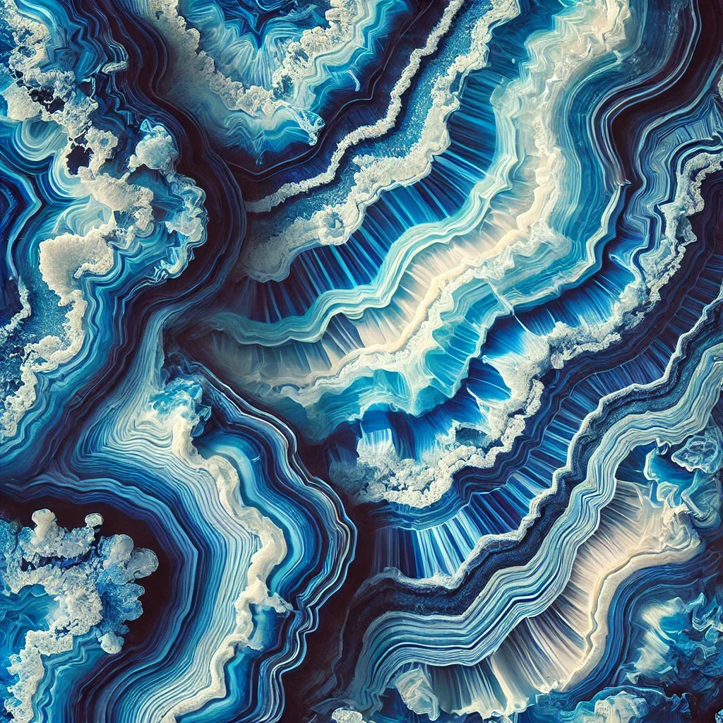 Abstract blue and white agate stone pattern