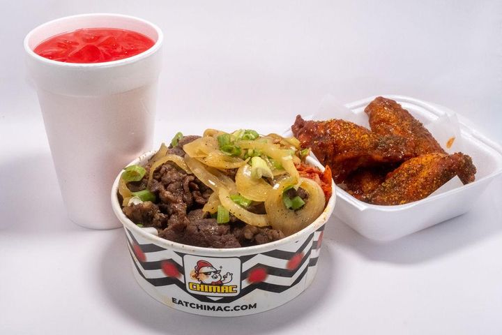 Sm Kbbq Steak Bowl + 4 Wings + Drink
