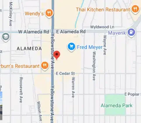 Map showing location of restaurants in Alameda area