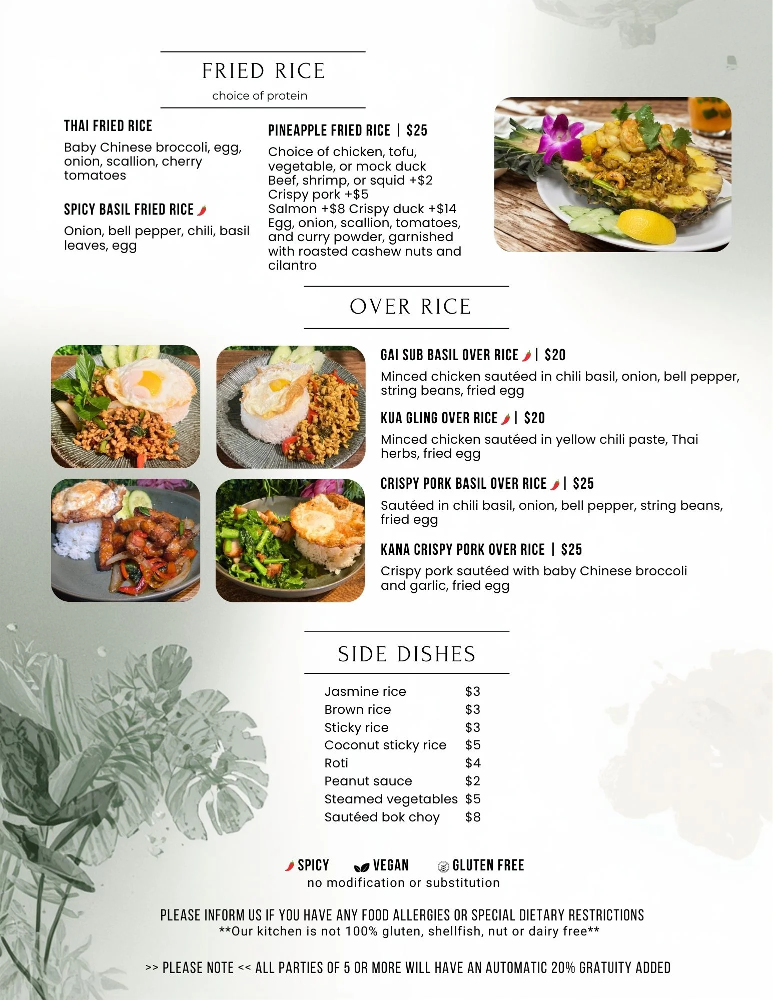 Thai fried rice with vegetables and egg