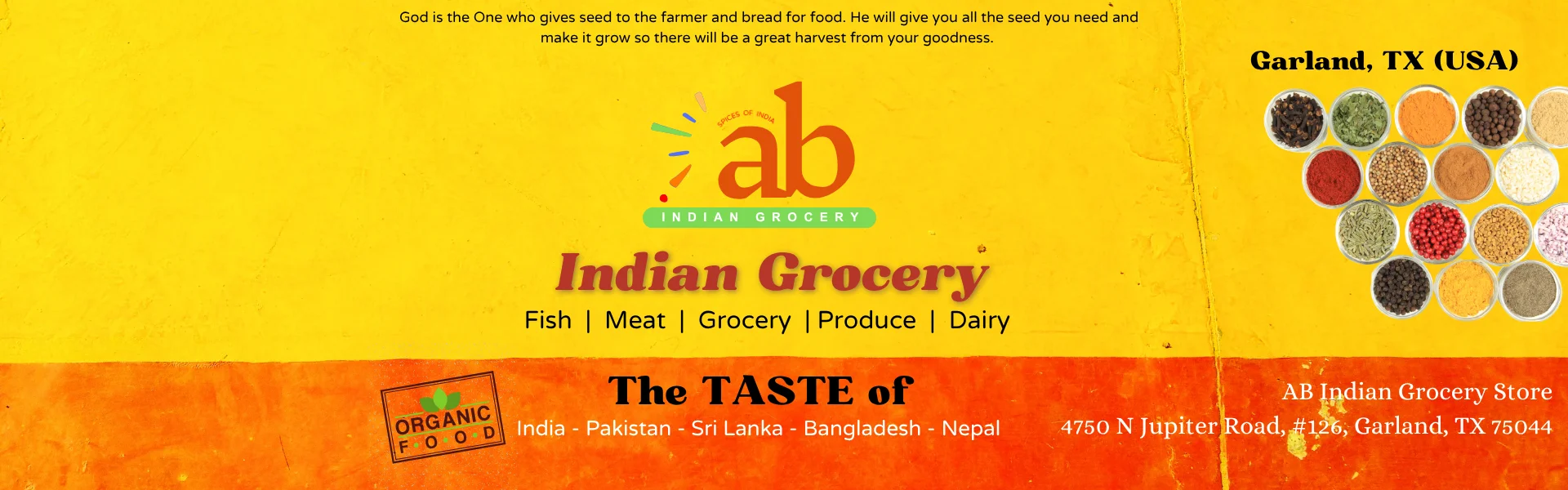 Indian grocery store showcasing diverse spices and organic products